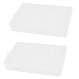 uxcell　24分割り電子部品ボックスオーガナイザー　取り外し可能　クリア白いプラスチック　2個入り