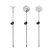 SMTHOME　ソーラーパワーLEDライト　ユリ/ひまわり/タンポポフラワー花ライト　イルミネーションライト　多色変化　自動点灯 防水　屋外ガーデン芝生園芸花壇　飾り　全3パタン　1pc