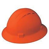 ERB Safety 19437 Americana Full Brim Vent Mega Ratchet Hardhats, 6 1/2 x 8, Hi-Viz Orange by ERB