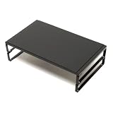 groovy モニタースタンド ディスプレイ台 モニター台 パソコン台 机上台 キーボード収納 プリンタ台 ブラック [ 幅 460mm 奥行 270mm 高さ127mm（脚2段時）] SS460-BB2S