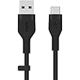Belkin USB to USB-C シリコンケーブル iPhone 15/iPad mini/iPad Pro/iPad Air/Galaxy/Androidスマートフォン対応 高耐久 USB-IF認定 1メートル ブラック BOOST CHAR
