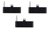 24/7 Cables [30 Pin to 8 Pin] Adapter Adaptor Converter with Audio Connector Black iPhone 6 [Set of 