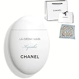[名入れ可/セット品] CHANEL シャネル ハンドクリーム ラ クレーム マン 50ml リッシュ ギフト プレゼント コスメ ハンドケア 保湿 LA CRÈME MAIN リッチ RICHE (名入れあり(くすみブルー), さっぱりタイプ)