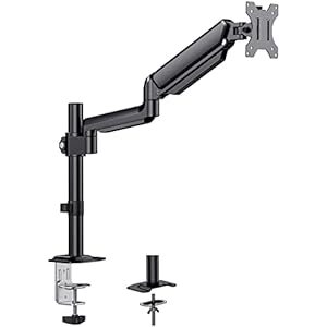 Eono(イオーノ) モニターアーム ディスプレイアーム ガス圧 1画面 シングル 17～32型 耐荷重1～8kg VESA75×75mm/100×100mm グロメット&クランプ式 多角度調節可能