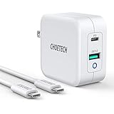 PD 充電器 CHOETECH Type C 急速充電器 65W USB-A + USB-C 【GaN (窒化ガリウム)採用/2ポート/Po
