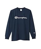 [チャンピオン] ロングTシャツ 長袖 丸首 綿100% スクリプトロゴ ロングスリーブTシャツ ベーシック C3-X416 メンズ ネイビー S
