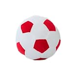 ジャックの町 クリエイティブ 柔らかい ソフト サッカーボール型 クッション枕 ぬいぐるみ クッション デコレーション おもちゃ (レッド + ホワイト)