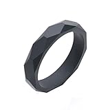 Glitter and Spice Adult Silicone Teething Diamond Textured Bangle, Black [並行輸入品]
