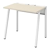 オフィスデスク コクヨ リーン 平机 ワークデスク ホワイト×ナチュラル 幅80×奥行60cm 【2梱包】 DLE-N0806-WHLW1 【お客様組立】