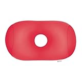 MOGU(モグ) ホールピロー 日本製 身体が求めるビーズクッション へたりにくい パウダービーズ使用 小型(約35x28x14cm) レッド 介護 背当て 昼寝枕 腰当て サポート 頭 オフィス リビング 車