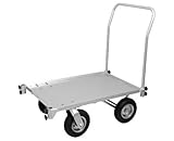 ミナト アルミ台車 MAC-100N (ノーパンクタイヤ/アルミ板張り仕様/コンテナ4個用/荷重100kg)