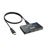 eSynic HDMI 分配器 1入力4出力 4Kx2K@30HZ HDMIスプリッター 4画面同時出力 信号伝送安定性 デュアルモニター HDCP 1.4 Hdcp バイパススプリッター メタルケース 4ウェイ出力 Fire Stick PS4/Fire TV/Blu-ray players/Xbox/ PS3/Laptopなど用【拡張モード非対応】(1入力4出力)