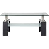 センターテーブル『フォーカス』【FBC】サイズ：約1000×600×450mmブラック（#9850630）【テーブル・ガラステーブル】