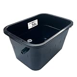 五色アクア メダカ飼育容器 36リットル 黒 オーバーフロー加工付で大雨でも安心 金魚・小亀等の屋外飼育ケースや睡蓮などの水草ビオトープにも