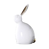 Baosity 全2色　可愛い　ウサギ　彫刻　像　庭　子供　おもちゃ　テーブルスタンド　パティオ　ガーデンオーナメント　置物　　 - 白