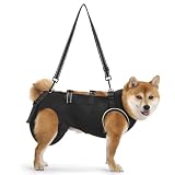 GIIPET 犬用介護ハーネス 犬 歩行補助ハーネス 通気性 サイズ調整可能 簡単脱着 老犬 けが 手術後 リハビリ 小型犬 中型犬 散歩 胴輪 前足 後足サポート 快適フィット お出かけ便利 介護用品 (ブラック - 夏, XS(1.5-4kg))