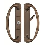 CambridgeスライドガラスドアハンドルwithセンターKeylock – 耐久性、ハードウェアドアロックドアハンドル、ドアハードウェアでライトVictorianブラウン