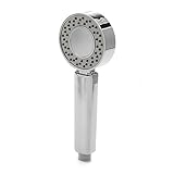 両面シャワーヘッドウォーターセービングラウンドABSクロームブースターバスシャワー高圧ハンドヘルドハンドシャワー(シルバー)