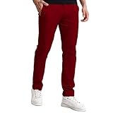 [Match マッチ] チノパン ストレッチ スリム スキニーパンツ カラーパンツ ズボン メンズ 大きいサイズ(M/30, レッド)