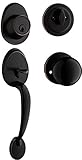 Berlin Modisch Single円柱Handleset withノブドアハンドル( for玄関とフロントドア)リバーシブル右と左Handedとの1つの円柱デッドボルトハンドルセットオイルはブ