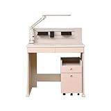 組立カンタン学習デスク 楽組デスク LEDデスクライト付 ホワイトウォッシュXピンク RD-4916L デスク 学習デスクチェスト付き 代引不可