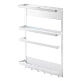 マグネット式 冷蔵庫サイドラック キッチンラック ラップ収納 ペーパータオルホルダー 台所 収納 ホワイト