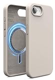 【elago】 iPhone 17e iPhone 16e 対応 ケース マグネット 付き シリコン 耐衝撃 スマホケース 指紋 防止 サラサラ シリコンケース [ iPhone17e iPhone16e アイフォン17e アイフォン16e 対応 ] MAGNETIC SILICONE CASE ストーン