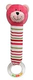 Stephan Baby Ultra Soft Plush Chewbie Squeaker Rattle, Bobbi the Bear, Pink by Stephan Baby