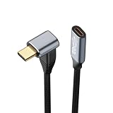 USB Type C 延長ケーブル L字 2M タイプc延長コード 【PD 100W/5A急速充電 】USB3.1 Gen2(10Gbps)高速データ転送 4K/60HZビデオ伝送 USB-C 延長 ナイロン編み 高耐久 Type C機種対応