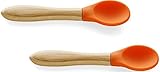 Avanchy Baby Toddler Organic Bamboo Feeding Spoons. Soft Tip Utensils Bpa Free Silicone Feeding Set.