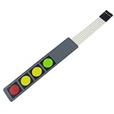 TOOGOO フラットメンブレンスイッチキーパッド　4キーマトリックス　DC 12V 1x4　107x20x0.8mm