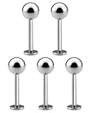 [From da Phactory] フロム ダ ファクトリー ラブレット サージカルステンレス シルバー 軟骨ピアス ボディピアス5個(16Gシャフト10mmボール4mm 5個)