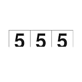 AU44740 数字ステッカー 50×50 「5」 白 3枚入