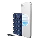 エレコム スマートフォン用 吸盤シリコンパッド マグネット吸着タイプ スタンド機能付き 持ち運びやすいコンパクトサイズ タコピタ ネイビー P-TKPTMAGS01NV