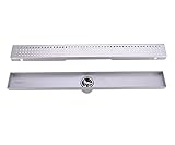 hanebath LinearシャワーDrainチャネルwith Removable Grate、つや消しステンレス 24 Inch NL2402G02