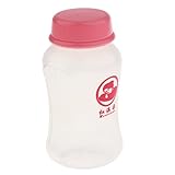 Lovoski 赤ちゃん　ガラス　ボトル　ミルクボトル　蓋付き　哺乳びん　150ml　全3色 - ピンク