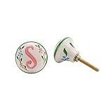 (シージービー・ギフトウェア) CGB Giftware Birds And Botanics 引き出し用 つまみ 取っ手 デコレーション (S) (アクア/ピンク)