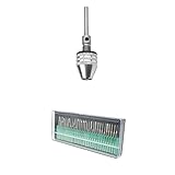 Baoblaze 合金　30個の合金電気研削ヘッド+ 3mm　シャンクキーレスドリルチャック　グリットセット　加工　研削