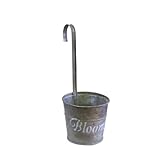 【ガーデン雑貨】アンティーク調ブリキ缶　ブルーム　ハンギングポット　S