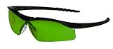 MCR Safety DL1130 Dallas Safety Glasses with Polished Black Frame and 3.0 Green Shade Lens, 12-Pair 