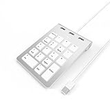 テンキー 有線 USBハブ付き テンキーボード 3つUSB2 0ポート 18キー USBケーブル一体型 ラップトップ 数字キーパッド PC Mac用 外付けテンキー