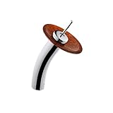 VIGO VG03002CH022 Single Lever Waterfall Faucet with Mahogany Moon Glass Disc in Chrome by VIGO [並行輸