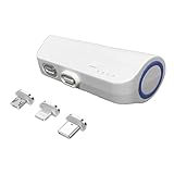 イーガジェット(yi gadget) 小型モバイルバッテリー 3000mAh スマートケーブルシリーズ マグネット端子 3点セット lightning端子 Micro-USB端子 Type-C端子 シルバー(ケーブルなし/モバイルバッテリー＆マグネット端子セット)
