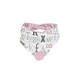 クーシーズ/Kushies 歯固め付き バンダナビブ スタイ よだれかけ 安全シリコン ティーザー (B04 アルファベットピンク)