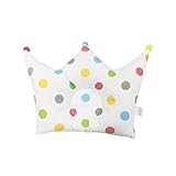 ベビー まくら 王冠 新生児 赤ちゃん 枕 ドーナツ 絶壁防止 頭の形 向き癖 出産 祝い ギフト プレゼント Baby Pillow (20×20, 白/水玉)