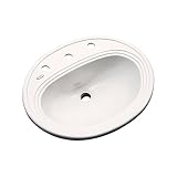 Dekor洗面台Vail CastアクリルセルフRimming 3穴バスルームシンク 8-Inch Center 1