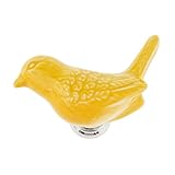 SunniMix 可愛い　鳥型　引き出し　キャビネット　食器棚　ドア　プルノブ　ハンドル　取っ手　家具美化　装飾 - イエロー