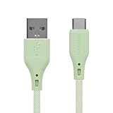 オウルテック Type-Cケーブル 1.5m シリコンケーブル 断線に強い【急速充電/3A/データ転送/480Mbps】温度センサー搭載 耐屈曲3万回以上 USB-A USB-C Type-A to Type-Cケーブル セージグリーン OWL-CBSRCA15-SAG