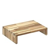 WOODPRO アカシア モニター台 デスクシェルフ 幅40cm 高さ15cm 奥行22cm 無塗装 完成品 木製 モニタースタンド 卓上 パソコン台 ディスプレイ台 机上台 コの字ラック 受注生産