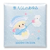 出産祝いに・・丁寧な刺繍名入れ一生使えるベビーアルバム (ブルー) C050-335